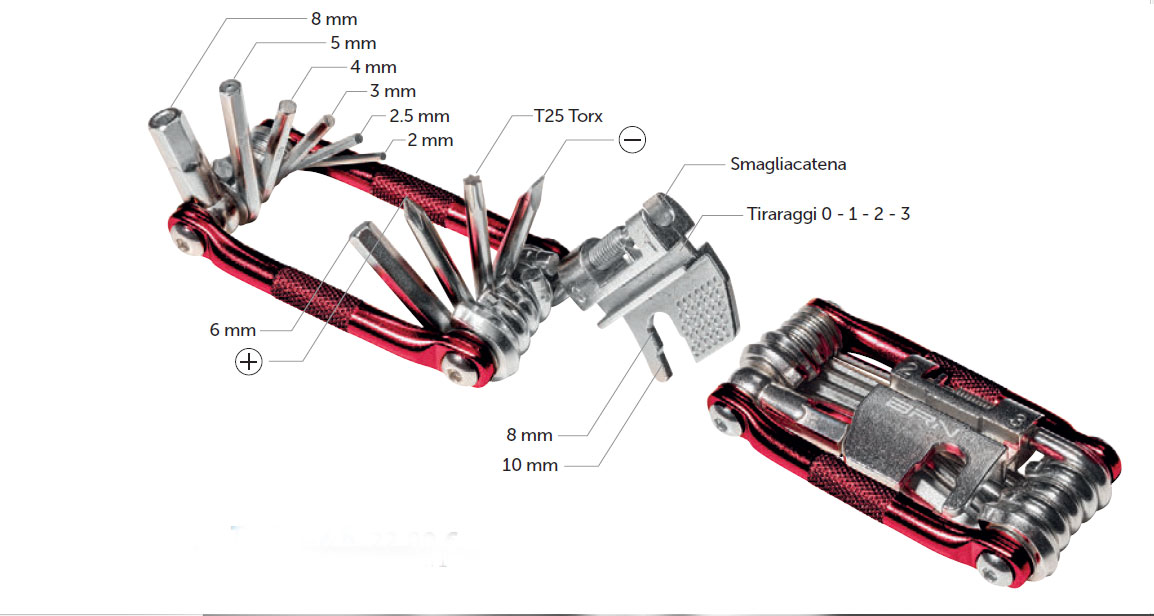 BRN MULTI SMART TOOL 17 FUNZIONI ROSSO