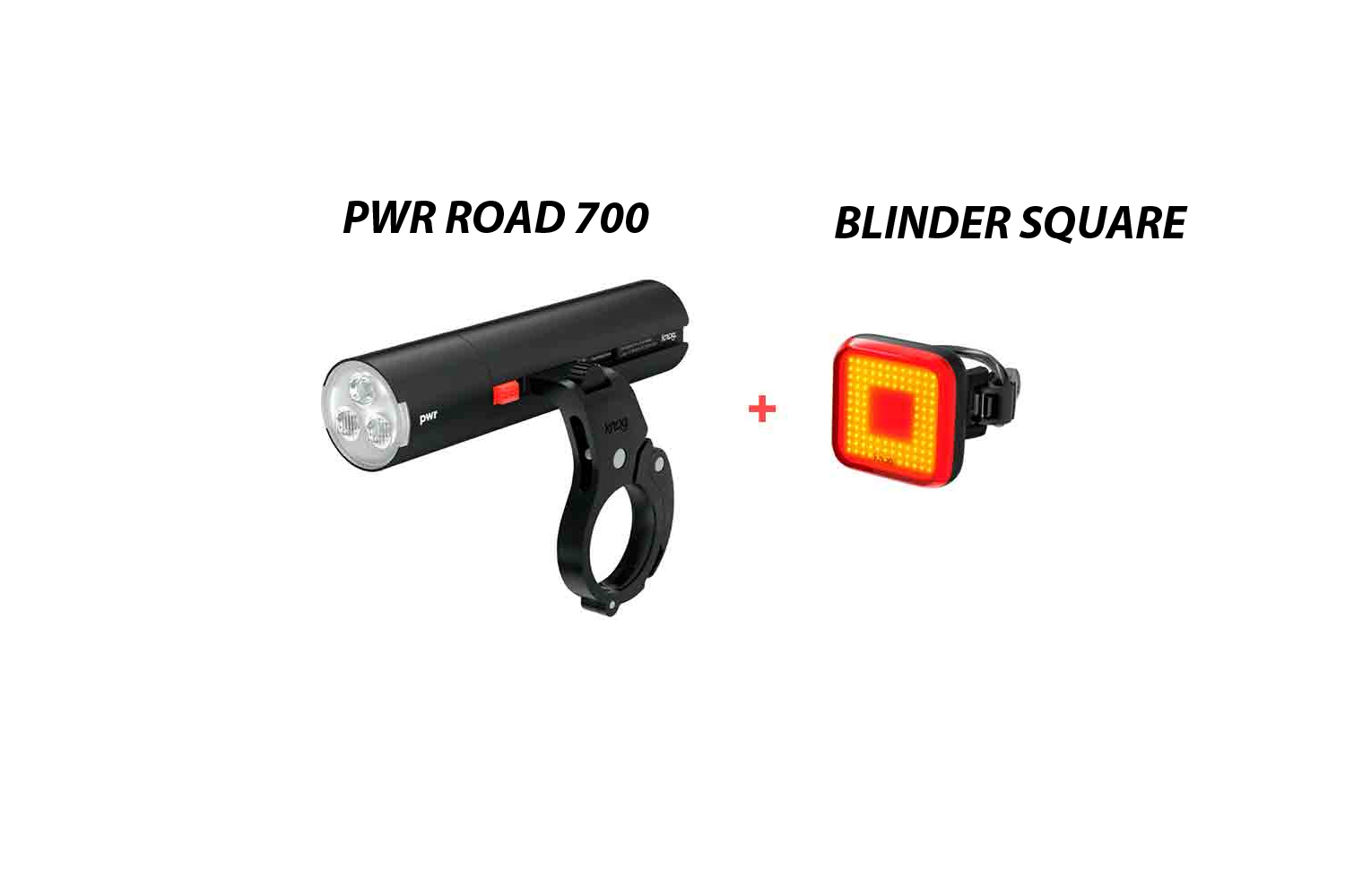 Kit Luci Knog PWR Road 700 Blinder Square Posteriore