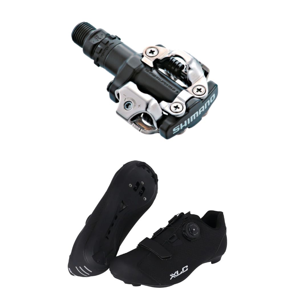 KIT PEDALI SHIMANO PD-M520 SCARPE XLC CB-R09 NERO