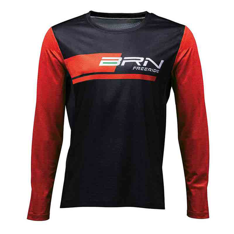 MAGLIA BRN FREERIDE MANICHE LUNGHE ROSSA