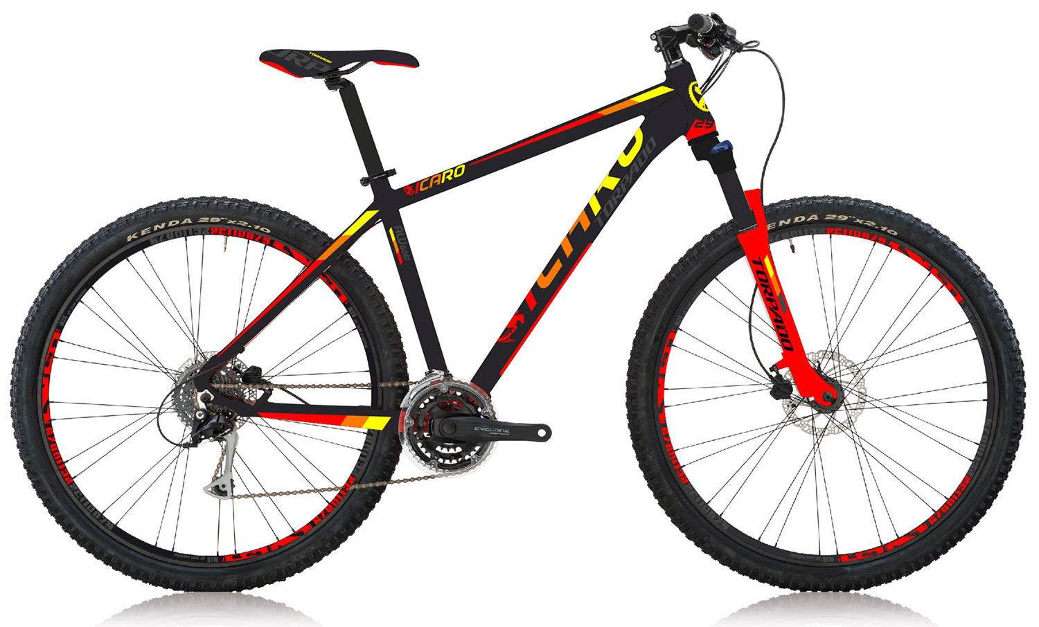 MTB Torpado Icaro 29 Acera 21V Nero Rosso Disco Meccanico