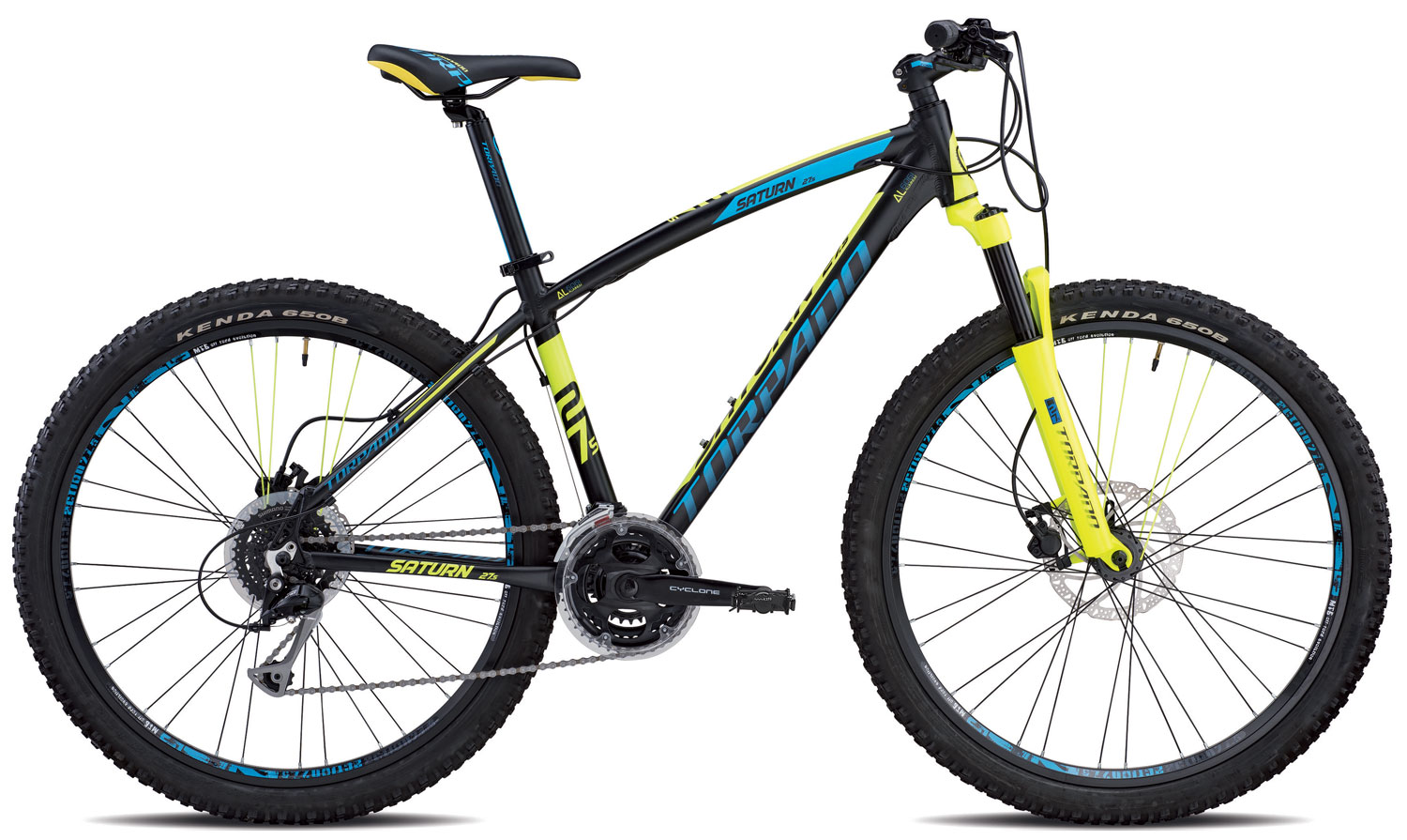 MTB Torpado Saturn 27.5 Alivio 24V Nero Giallo Fluo Finiture Opache