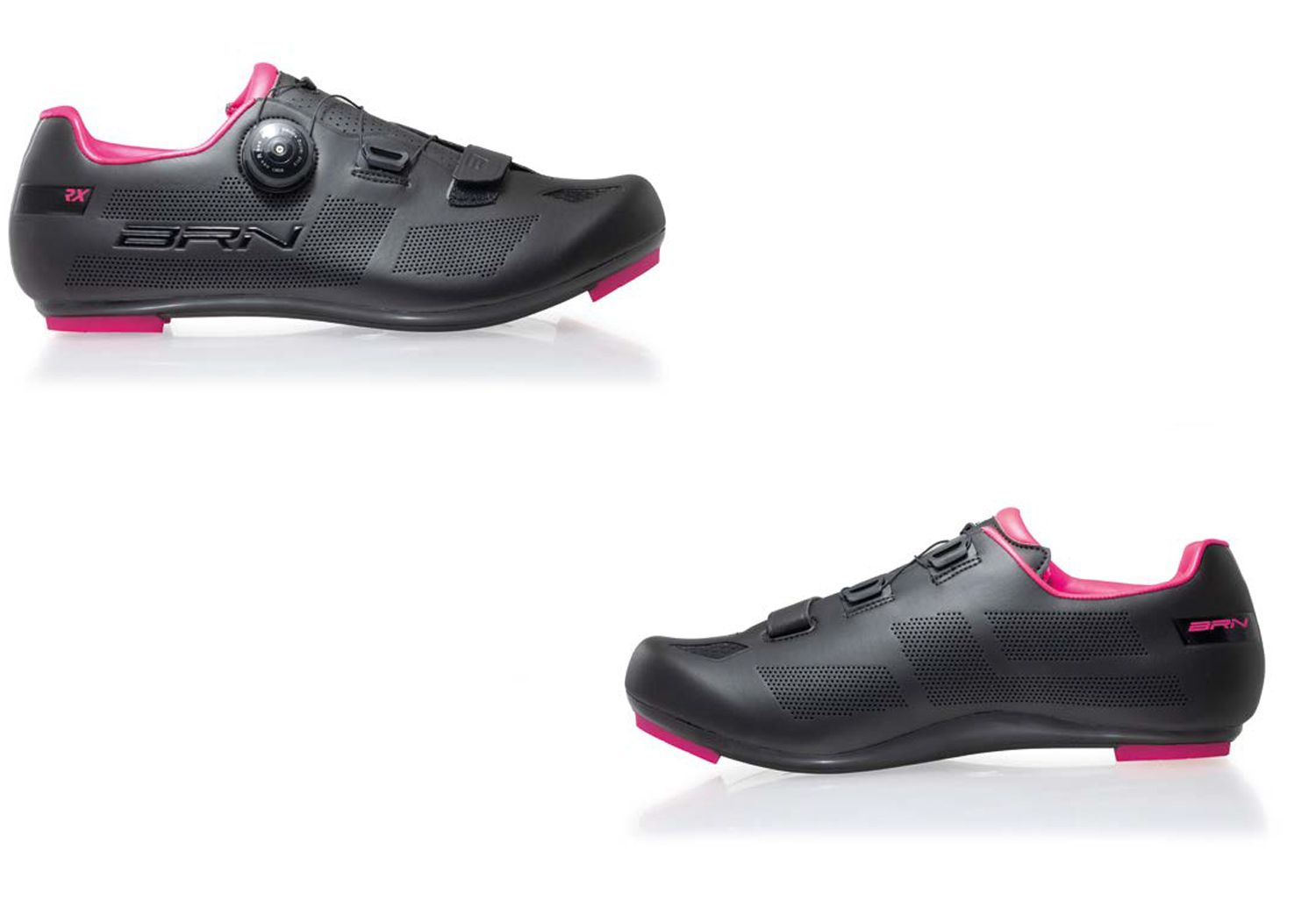 Scarpe BRN Bici Corsa RX Road Nero Fuxia Fluo