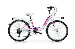 City Bike SpeedCross Fashion 26 6V Bianco Lampone